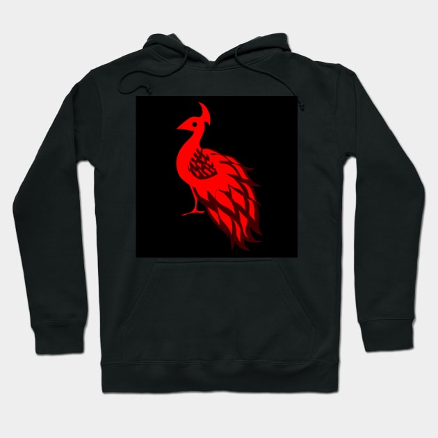 black phoenix peacock rising ecopop Hoodie by jorge_lebeau